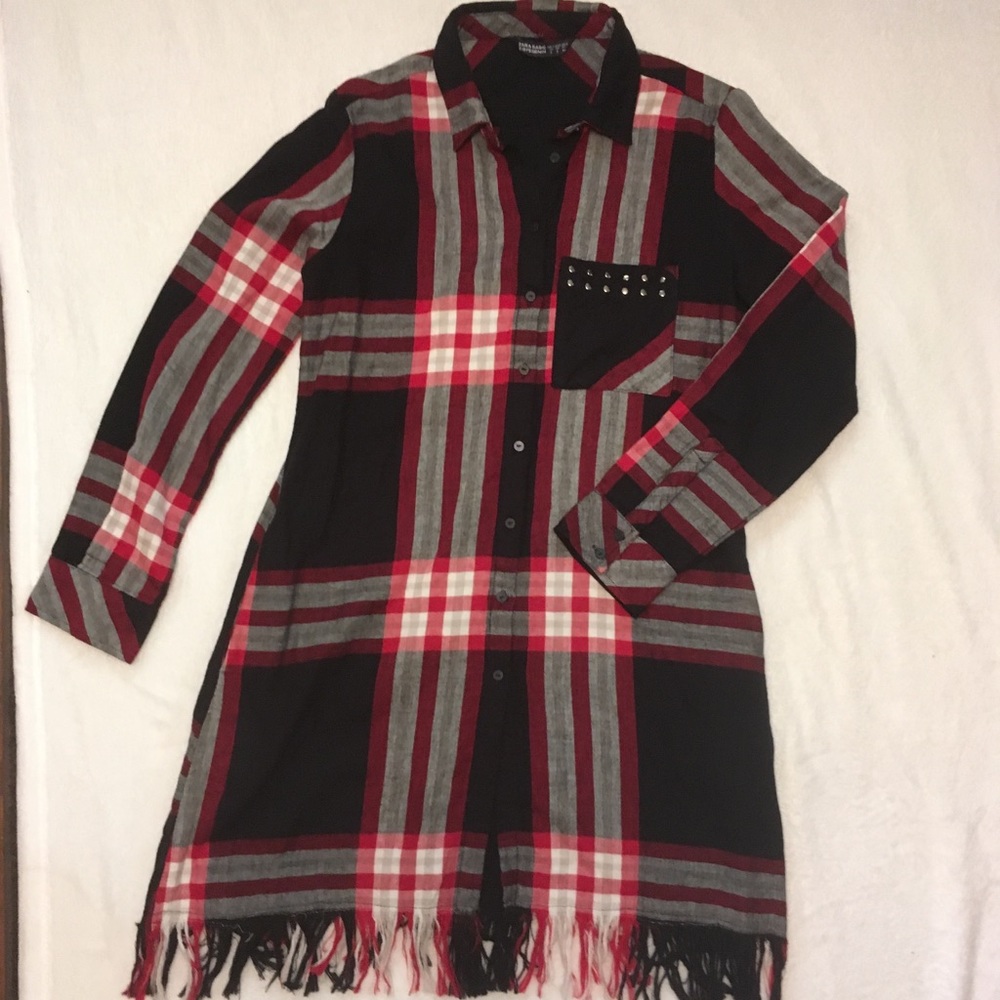 Zara Button Down Plaid Dress